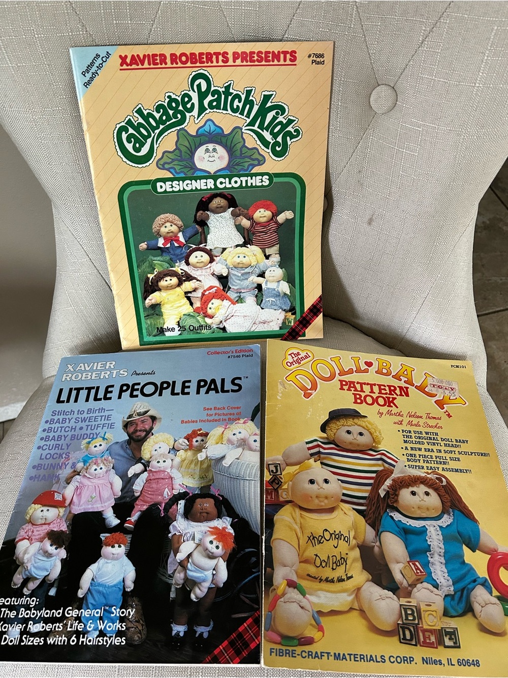 Cabbage Patch Kids Designer Clothes Pattern Book vintage lot of 3